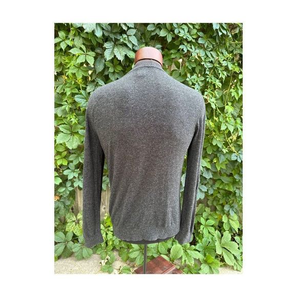 H&M Men's Slate Grey Pullover Sweater V-Neck Fine Knit 100% Cotton Sz M - Picture 2 of 8